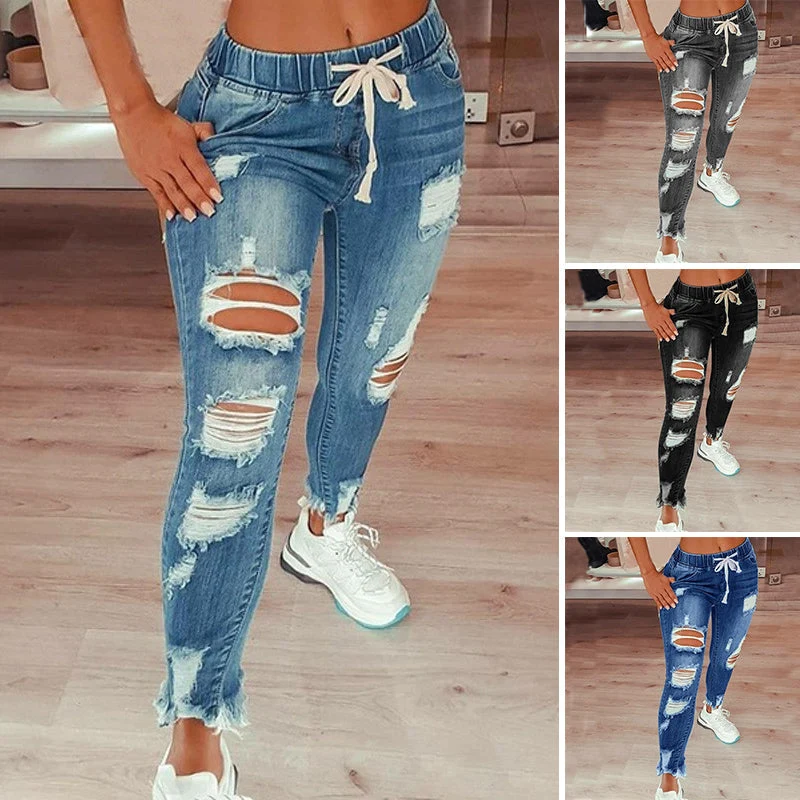 Jeans med høy stretch for kvinner - Image 4